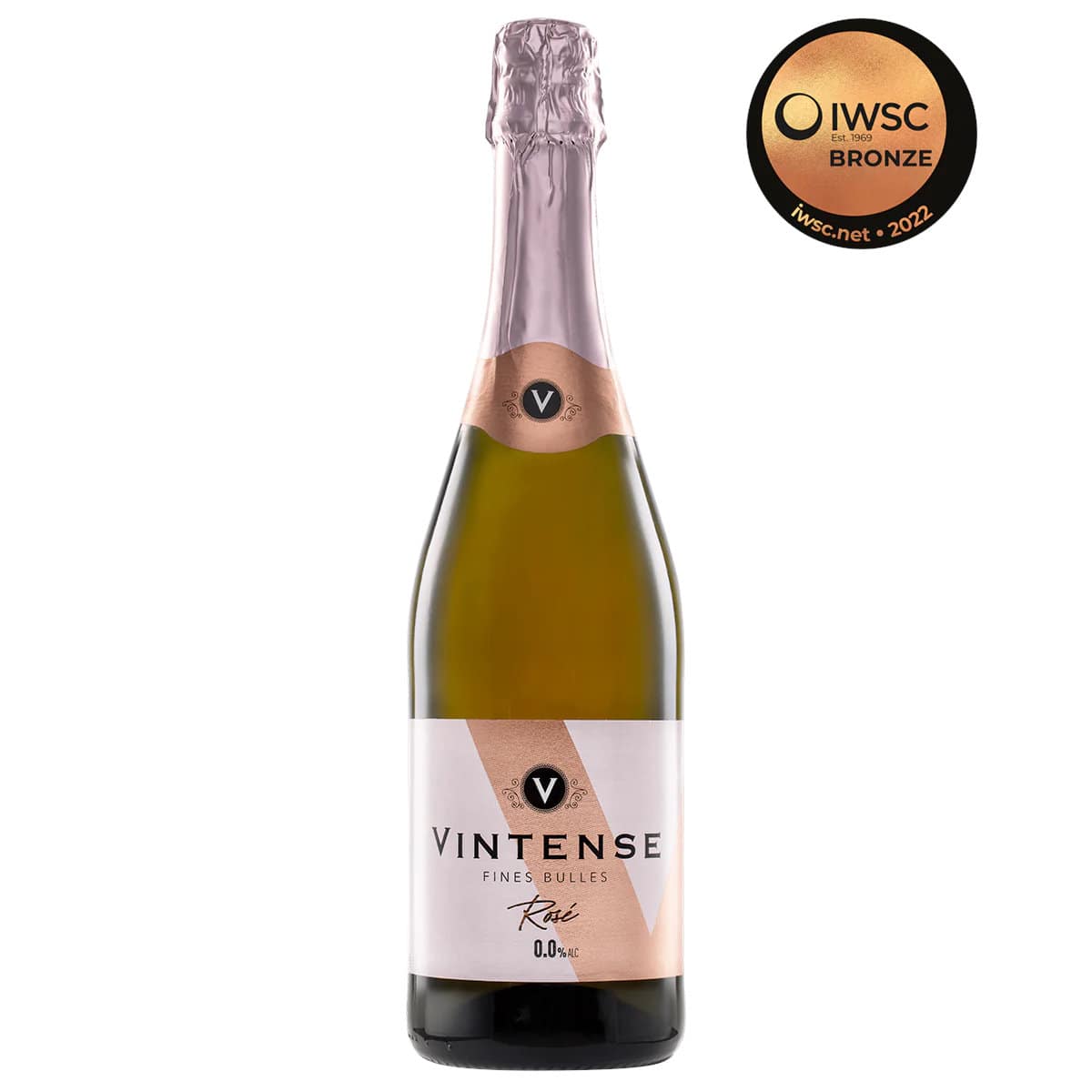 Безалкогольне рожеве ігристе вино Vintense Sparkling Rose / Вінтенс Розе